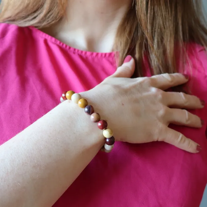 Satin Crystals Bracelets Mookaite Jasper Bracelet Colorful Crystal Carnival