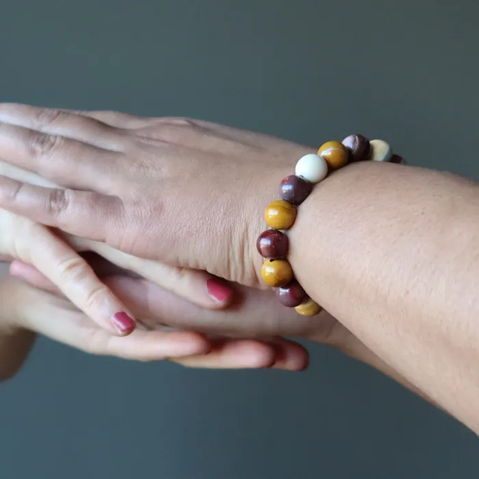 Satin Crystals Bracelets Mookaite Jasper Bracelet Colorful Crystal Carnival