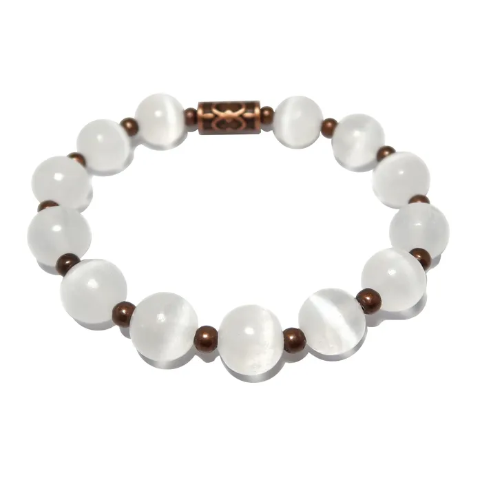 Satin Crystals Bracelets Selenite Bracelet Old World Radiance Antiqued Copper