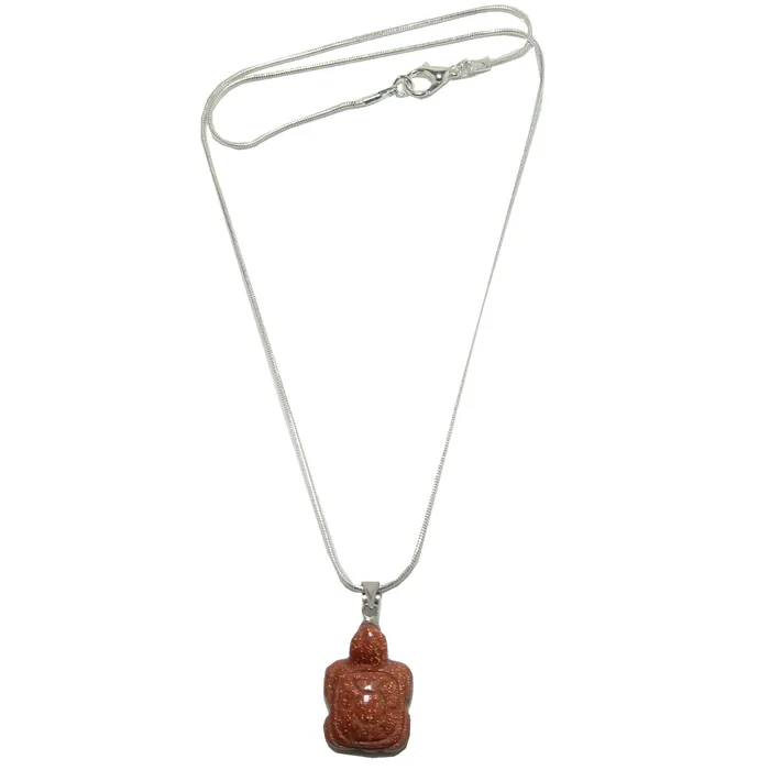 Satin Crystals Goldstone Necklace Turtle Animal Spirit Stone Silver Necklaces