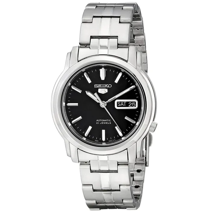 SEIKO Bracelets Seiko Mens Automatic Watch Seiko 5 Black Dial Silver Tone Bracelet SNKK71K1 SEIKO Bracelets Seiko Mens Automatic Watch Seiko 5 Black Dial Silver Tone Bracelet SNKK71K1