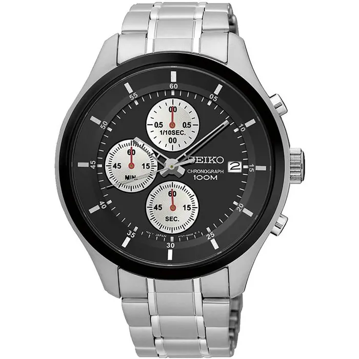 SEIKO Bracelets Seiko Mens Chronograph Watch Neo Sports Black and Silver Dial Bracelet SKS545P1 SEIKO Bracelets Seiko Mens Chronograph Watch Neo Sports Black and Silver Dial Bracelet SKS545P1