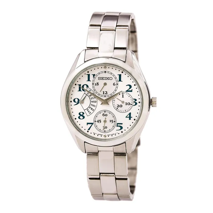 Seiko SRL051P1 Womens White Dial Stainless Steel Bracelet Day Date Watch Seiko Bracelets Seiko SRL051P1 Womens White Dial Stainless Steel Bracelet Day Date Watch Seiko Bracelets