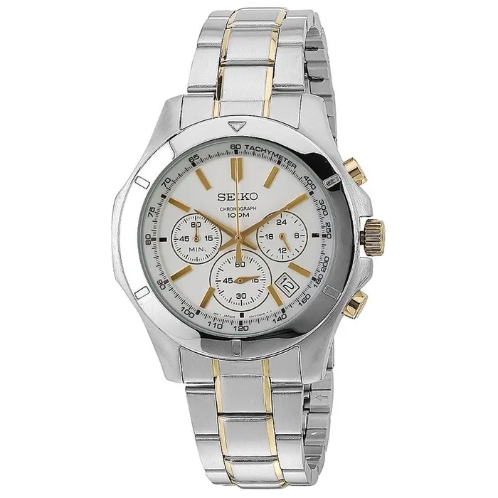 Seiko SSB107P1 Mens Silver Dial Two Tone Steel Bracelet Chronograph Watch Seiko Bracelets Seiko SSB107P1 Mens Silver Dial Two Tone Steel Bracelet Chronograph Watch Seiko Bracelets