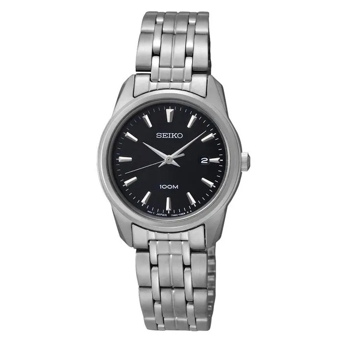 Seiko SXDE65 Womens Classic Stainless Steel Bracelet Black Dial Watch Seiko Bracelets Seiko SXDE65 Womens Classic Stainless Steel Bracelet Black Dial Watch Seiko Bracelets