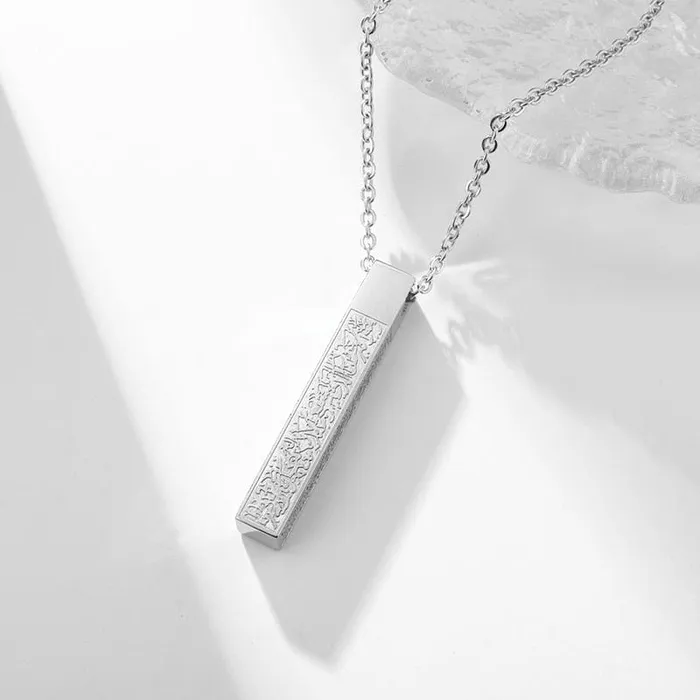 Stainless Steel Carved Scripture Pendant VVS Jewelry Necklaces