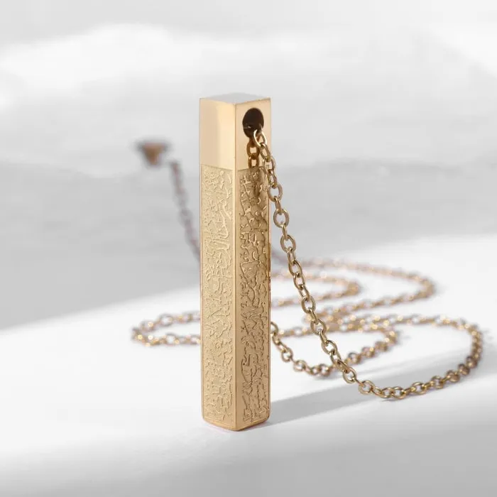Stainless Steel Carved Scripture Pendant VVS Jewelry Necklaces