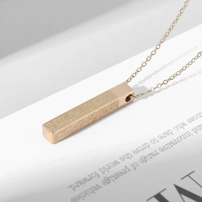 Stainless Steel Carved Scripture Pendant VVS Jewelry Necklaces