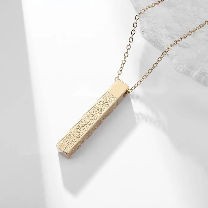 Stainless Steel Carved Scripture Pendant VVS Jewelry Necklaces