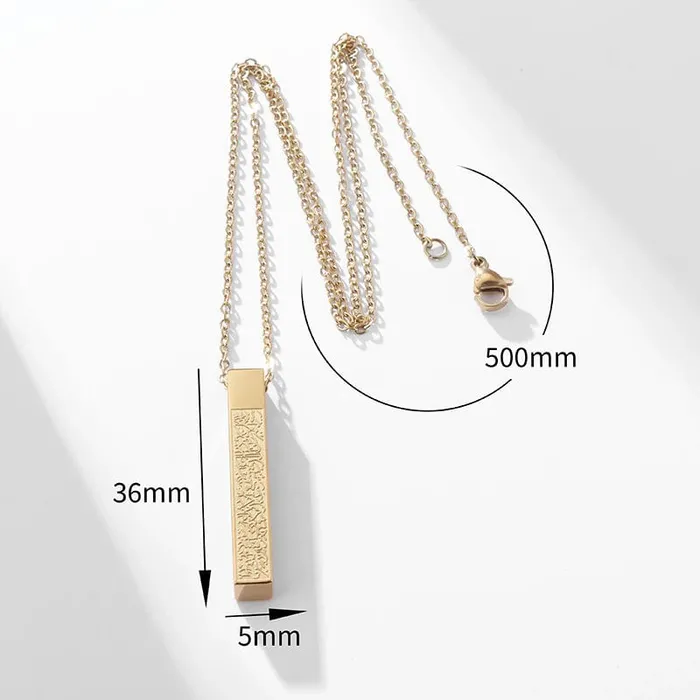 Stainless Steel Carved Scripture Pendant VVS Jewelry Necklaces