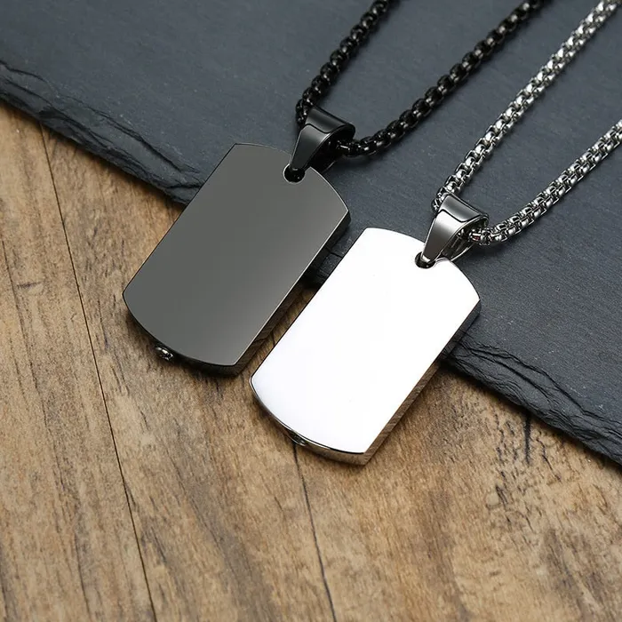 Stainless Steel Dog Tag Cremation Urn Pendant Necklace VVS Jewelry Necklaces