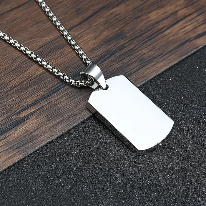 Stainless Steel Dog Tag Cremation Urn Pendant Necklace VVS Jewelry Necklaces