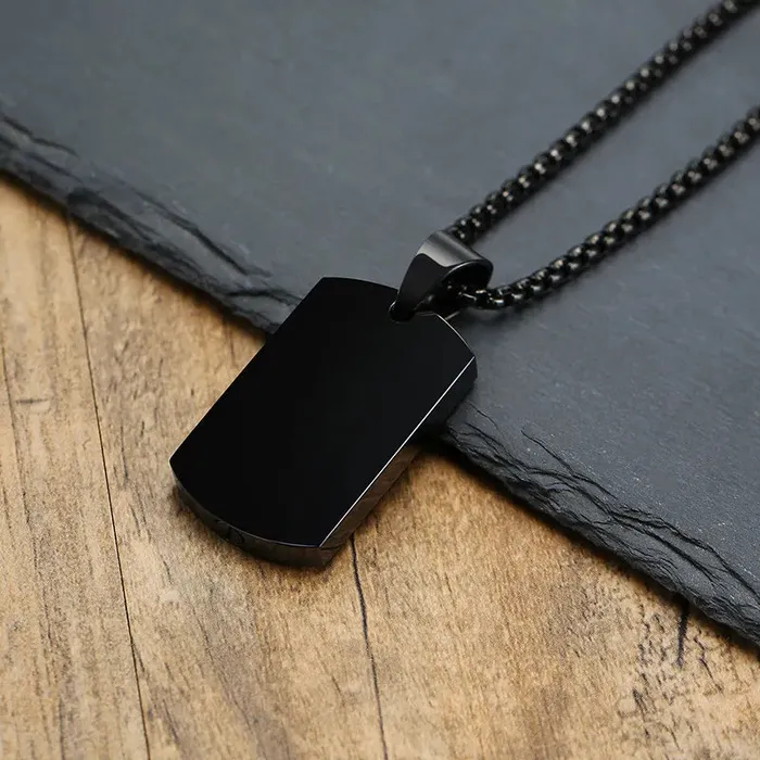 Stainless Steel Dog Tag Cremation Urn Pendant Necklace VVS Jewelry Necklaces