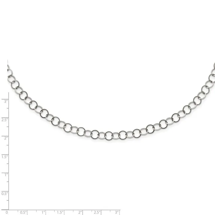 Stainless Steel Polished 6MM Circle Link Necklace Chisel Necklaces Stainless Steel Polished 6MM Circle Link Necklace Chisel Necklaces