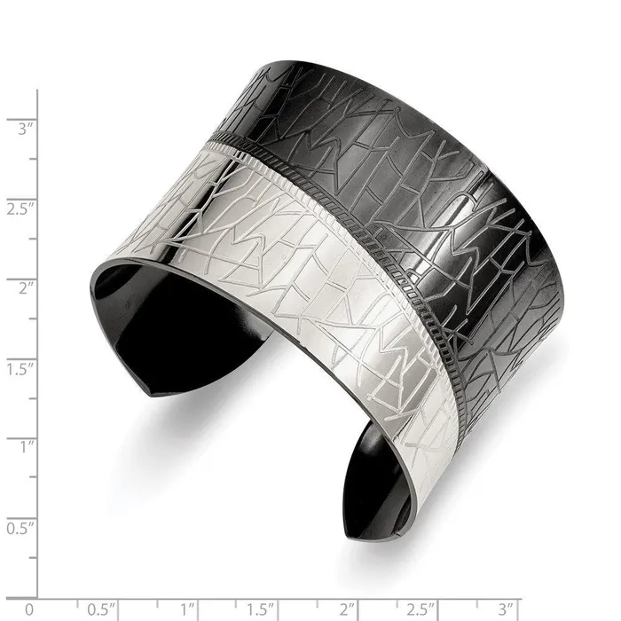 Stainless Steel Polished Black IPplated Cuff Bangle Chisel Bracelets Stainless Steel Polished Black IPplated Cuff Bangle Chisel Bracelets