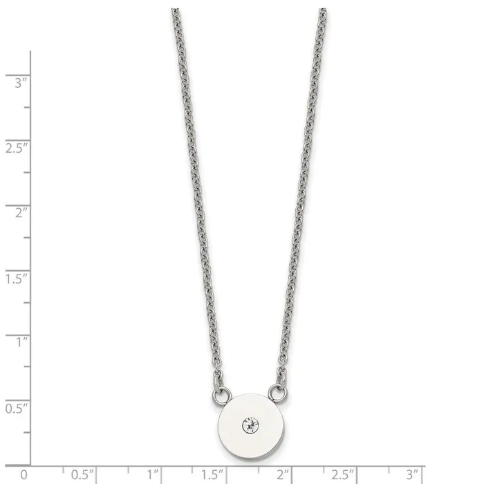 Stainless Steel Polished CZ Necklace Chisel Necklaces Stainless Steel Polished CZ Necklace Chisel Necklaces