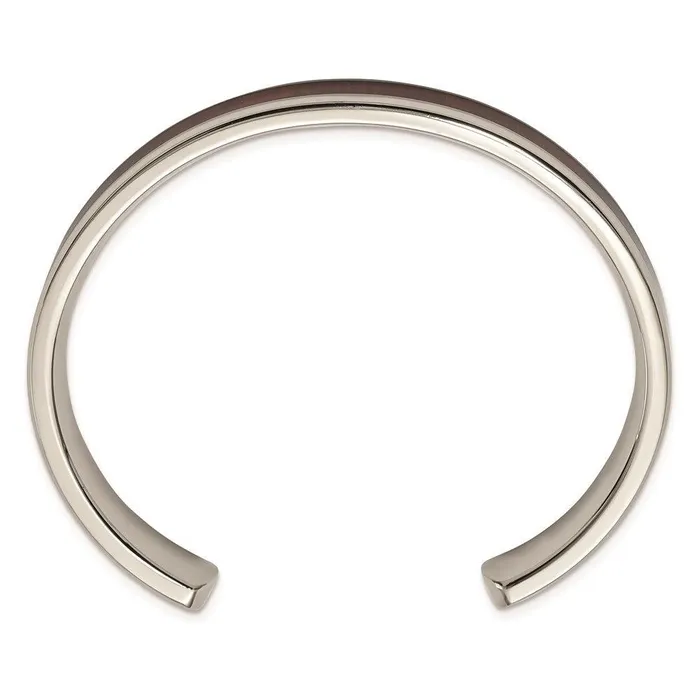 Stainless Steel Polished RedOrange Wood Inlay Bangle Chisel Bracelets Stainless Steel Polished RedOrange Wood Inlay Bangle Chisel Bracelets