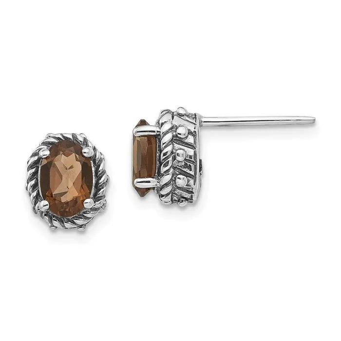 Sterling Silver Smoky Quartz Earrings Jewelry Earrings