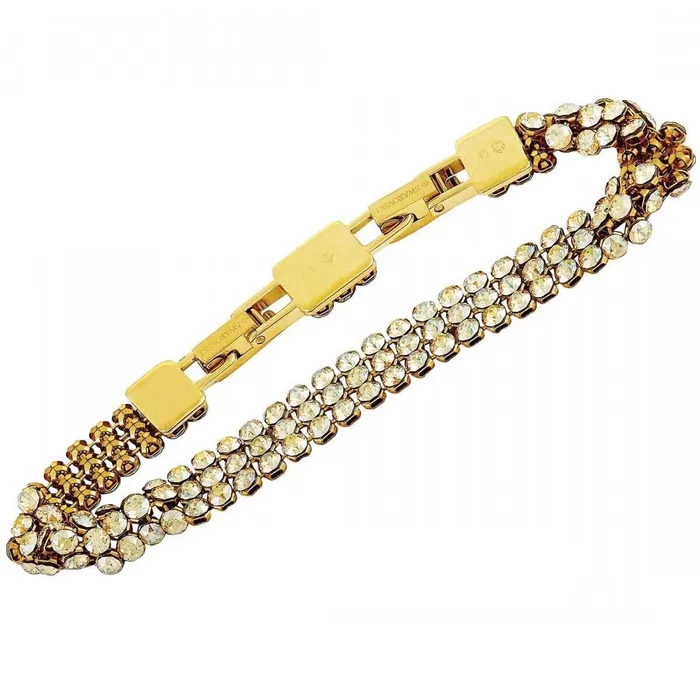 Swarovski Womens Bracelet Fit Crystal Yellow Gold Steel Mesh Bracelet 5381138 Swarovski Bracelets