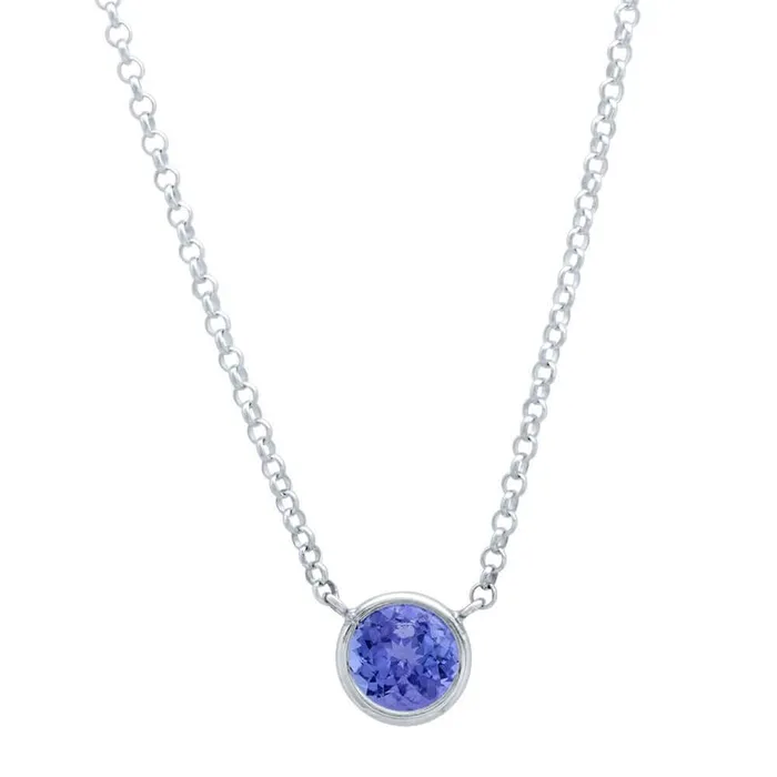 Tanzanite Necklace in Sterling Silver deBebians Necklaces