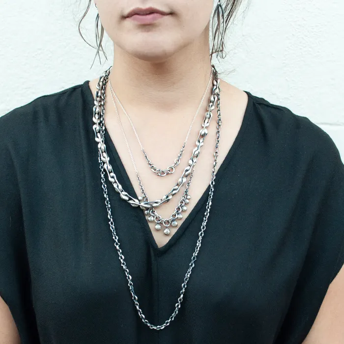 TenThousandThings Necklaces Safety Pin Link Necklace