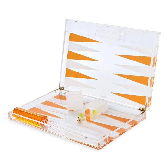 Tizo Design Necklaces Tizo Design Acrylic Backgammon ClearOrange