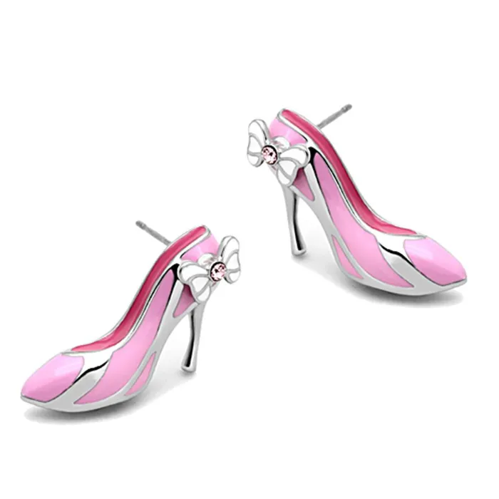 TK1129 High polished no plating Stainless Steel Earrings with Top Grade Crystal in Rose Alamode Earrings TK1129 High polished no plating Stainless Steel Earrings with Top Grade Crystal in Rose Alamode Earrings