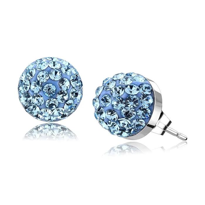 TK3546 High polished no plating Stainless Steel Earrings with Top Grade Crystal in Sea Blue Alamode Earrings TK3546 High polished no plating Stainless Steel Earrings with Top Grade Crystal in Sea Blue Alamode Earrings