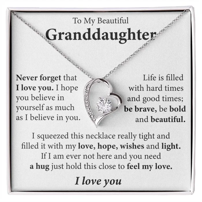 To My Beautiful Granddaughter I love you Message Card Necklace ShineOn Fulfillment Necklaces To My Beautiful Granddaughter I love you Message Card Necklace ShineOn Fulfillment Necklaces