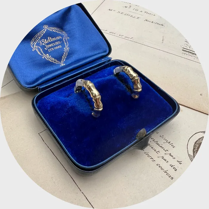 TwoTone Gold Bamboo Hoop Earrings 21stfinds Earrings