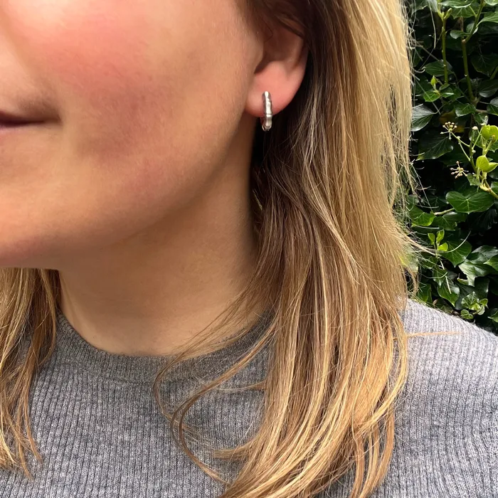 TwoTone Gold Bamboo Hoop Earrings 21stfinds Earrings TwoTone Gold Bamboo Hoop Earrings 21stfinds Earrings