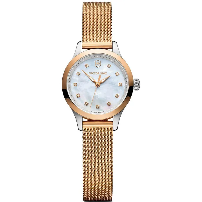 Victorinox Swiss Army Womens Quartz Watch Alliance XS Rose Gold Mesh Bracelet 241879 Swiss Army Bracelets Victorinox Swiss Army Womens Quartz Watch Alliance XS Rose Gold Mesh Bracelet 241879 Swiss Army Bracelets