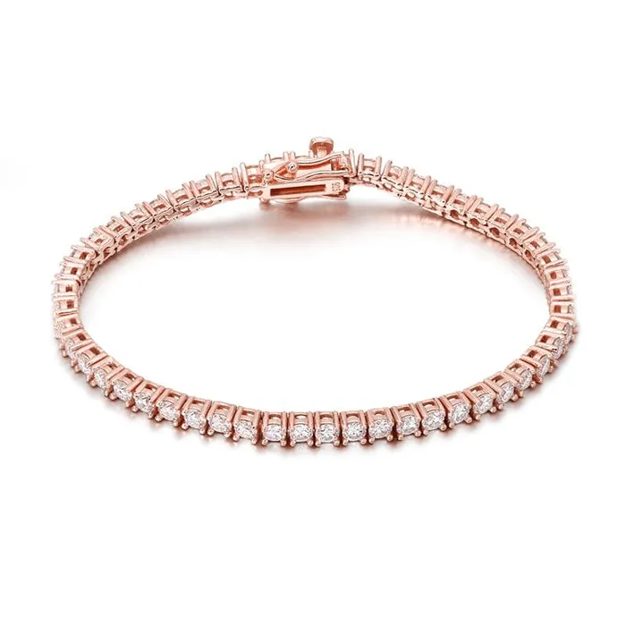 VVS Jewelry 10k Solid Gold VVS1 Moissanite Diamond 3mm Tennis Bracelet VVS Jewelry Bracelets