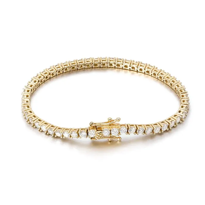 VVS Jewelry 10k Solid Gold VVS1 Moissanite Diamond 3mm Tennis Bracelet VVS Jewelry Bracelets