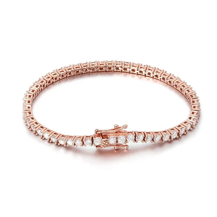 VVS Jewelry 10k Solid Gold VVS1 Moissanite Diamond 3mm Tennis Bracelet VVS Jewelry Bracelets