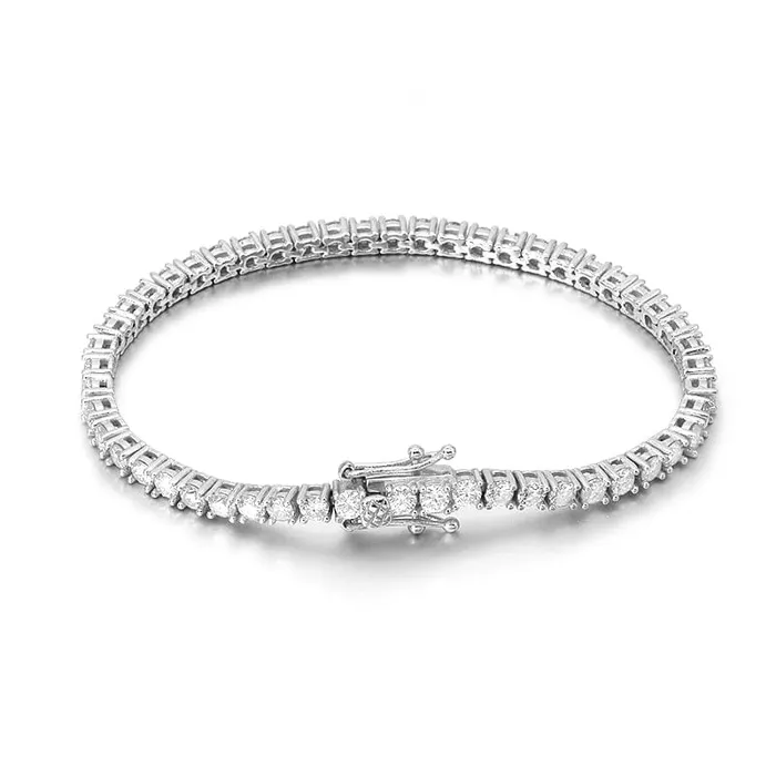 VVS Jewelry 10k Solid Gold VVS1 Moissanite Diamond 3mm Tennis Bracelet VVS Jewelry Bracelets