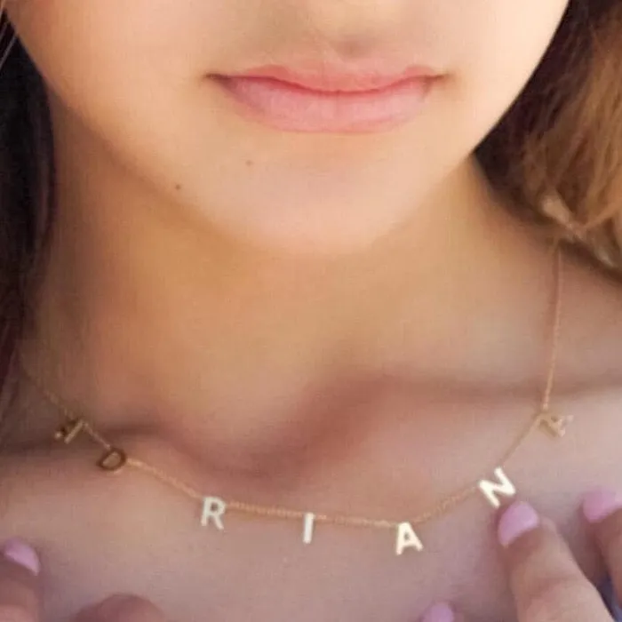 VVS Jewelry 18k Gold Custom Name Clavicle Necklace VVS Jewelry Necklaces