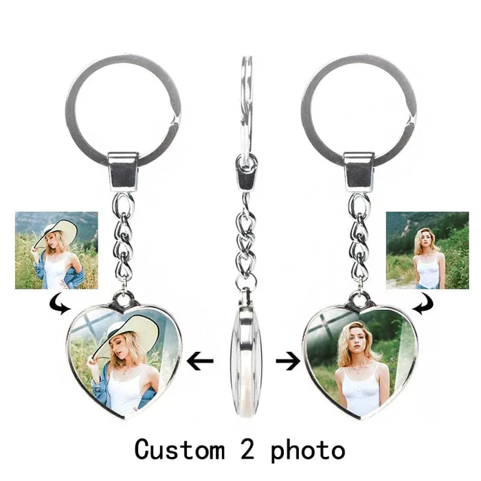 VVS Jewelry Custom Photo Keychain HeartShaped Necklaces