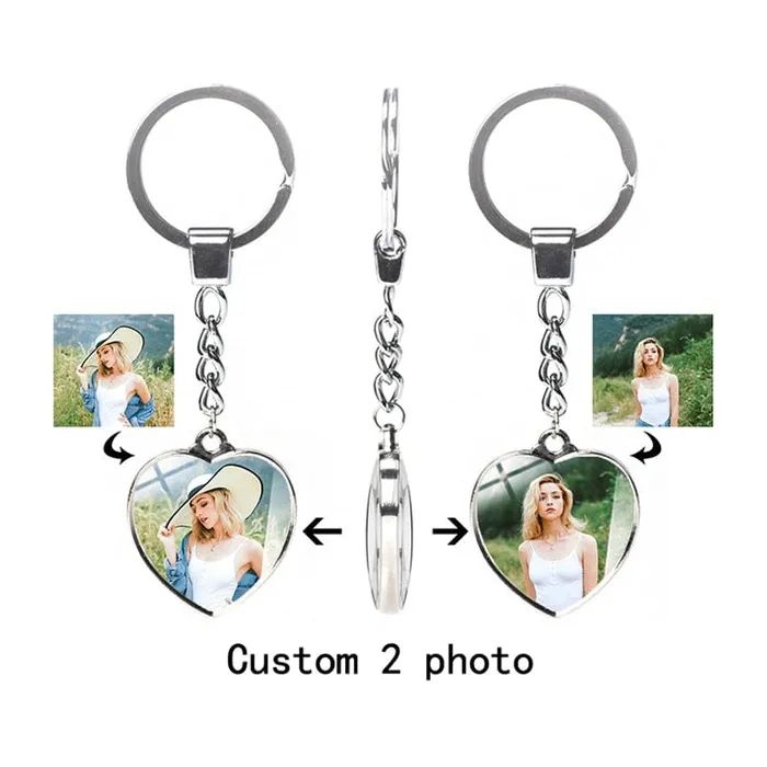 VVS Jewelry Custom Photo Keychain HeartShaped Necklaces