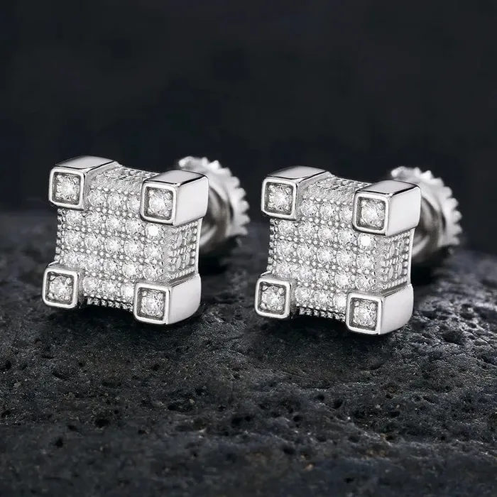 VVS Jewelry Earrings VVS Moissanite Square Diamond Stud Earring