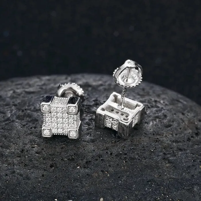 VVS Jewelry Earrings VVS Moissanite Square Diamond Stud Earring