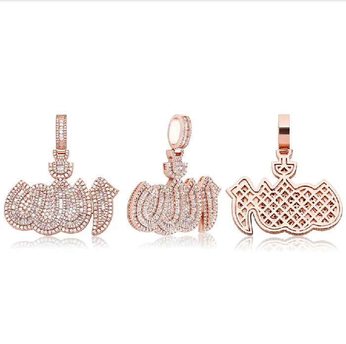 VVS Jewelry Icy Allah Micro Pave Pendant Necklace VVS Jewelry Necklaces