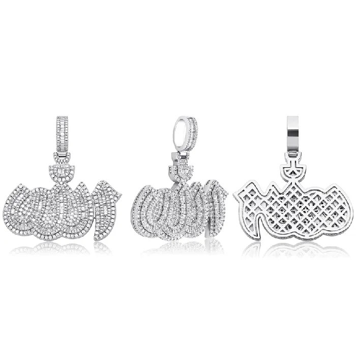 VVS Jewelry Icy Allah Micro Pave Pendant Necklace VVS Jewelry Necklaces