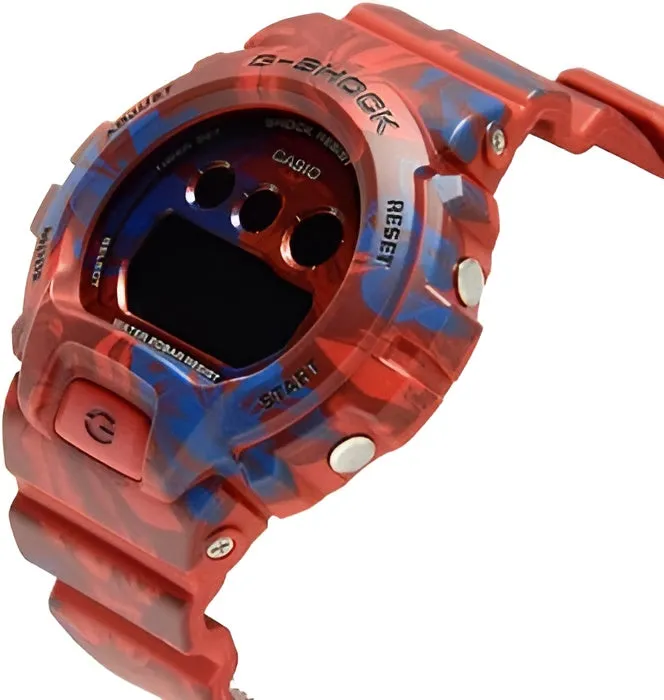 Watches Casio Casio Womens Watch GShock Blue Floral Printed Red Strap Digital GMDS6900F4 Watches Casio Casio Womens Watch GShock Blue Floral Printed Red Strap Digital GMDS6900F4