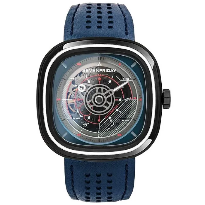 Watches SevenFriday Mens Watch T Series Automatic Blue Dial Leather Strap T301 SevenFriday Watches SevenFriday Mens Watch T Series Automatic Blue Dial Leather Strap T301 SevenFriday