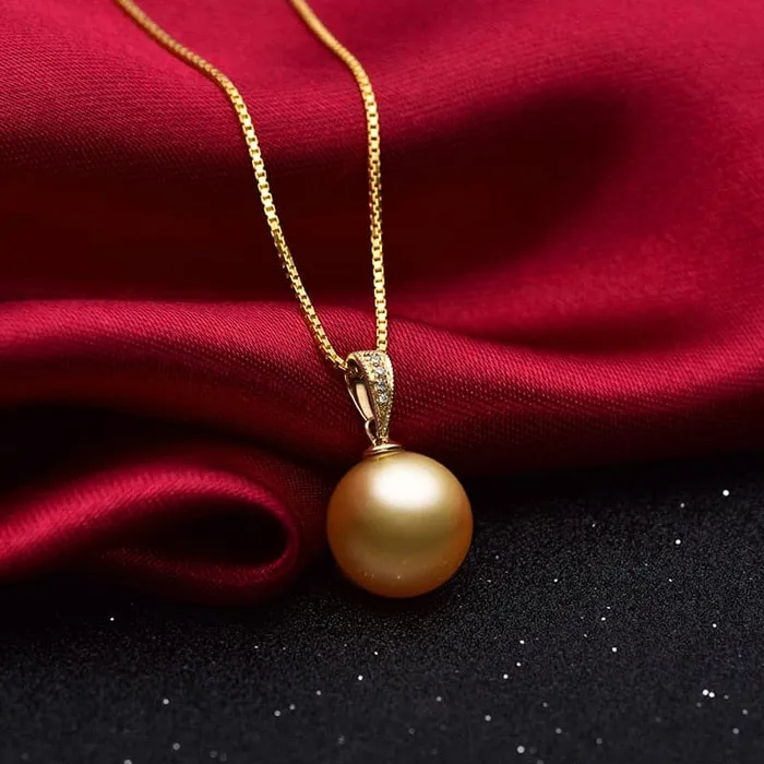 YSG Womens Fine Fashion 18K Solid Gold Diamond Studs Genuine Pearl Necklace Divine Inspiration Styles Necklaces