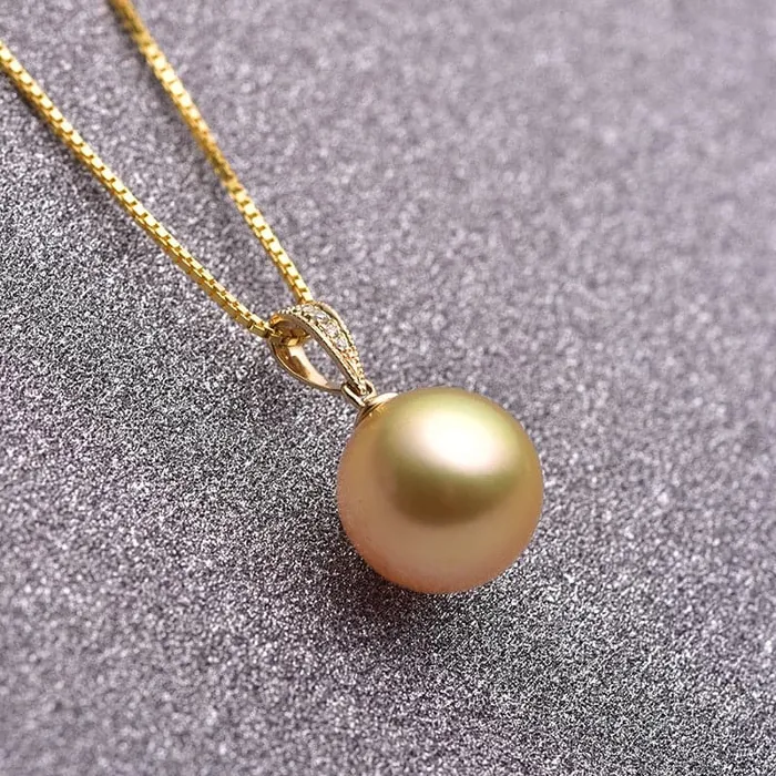 YSG Womens Fine Fashion 18K Solid Gold Diamond Studs Genuine Pearl Necklace Divine Inspiration Styles Necklaces