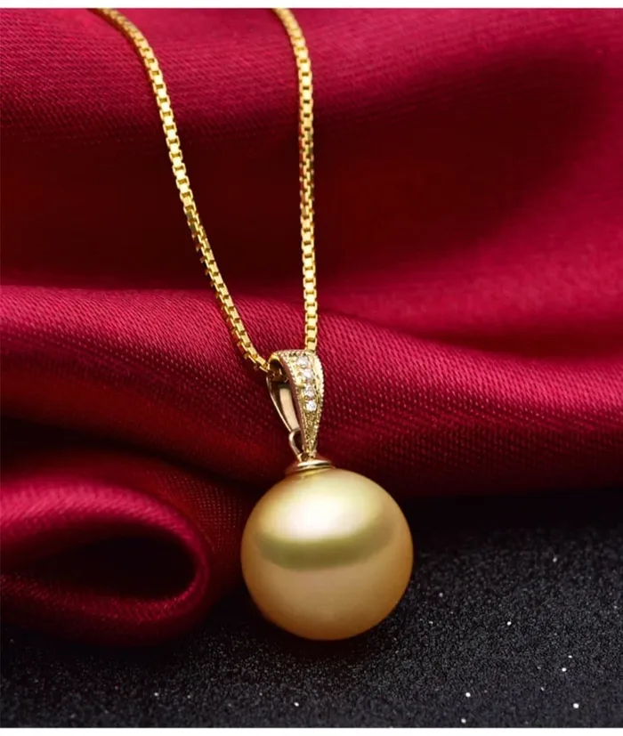 YSG Womens Fine Fashion 18K Solid Gold Diamond Studs Genuine Pearl Necklace Divine Inspiration Styles Necklaces