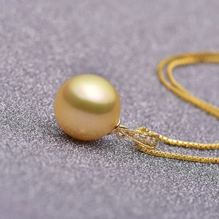 YSG Womens Fine Fashion 18K Solid Gold Diamond Studs Genuine Pearl Necklace Divine Inspiration Styles Necklaces