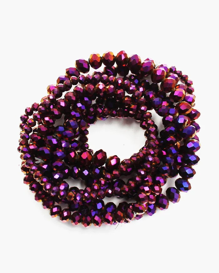 04192023 Bracelets Multiple Layered Faceted Stretch Bracelet